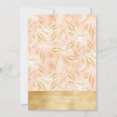 Waterverf BOHO Leaf Foliage Pink Gold Glitter Save The Date (Achterkant)