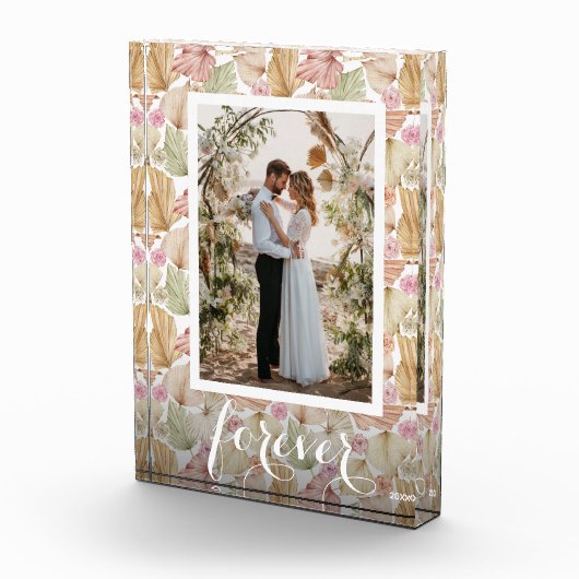 Waterverf Boho Leaves en Rozen Fotoblokken (Rechts)