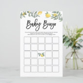 Waterverf Boho Lemons Baby shower Bingo Game (Staand voorkant)