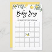 Waterverf Boho Lemons Baby shower Bingo Game (Voorkant / Achterkant)
