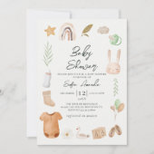 Waterverf Boho Lijst Baby shower Kaart (Voorkant)