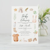 Waterverf Boho Lijst Baby shower Kaart (Staand voorkant)