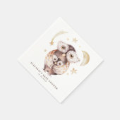 Waterverf Boho mama en Baby uil Baby shower Servet (Hoek)