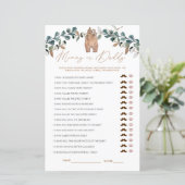 Waterverf Boho mama of papa Baby shower Game (Staand voorkant)