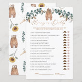 Waterverf Boho mama of papa Baby shower Game (Voorkant / Achterkant)