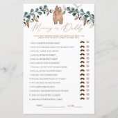 Waterverf Boho mama of papa Baby shower Game (Voorkant)