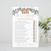 Waterverf Boho mama of papa Baby shower Game (Staand voorkant)