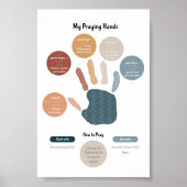 Waterverf Boho mijn biddende handen poster (Voorkant)