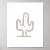 Waterverf Boho minimalistische cactus poster (Voorkant)