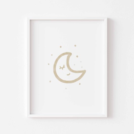 Waterverf Boho minimalistische maan poster