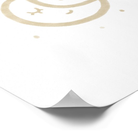 Waterverf Boho minimalistische maan poster (Hoek)