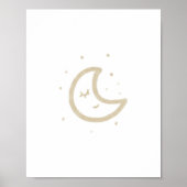 Waterverf Boho minimalistische maan poster (Voorkant)