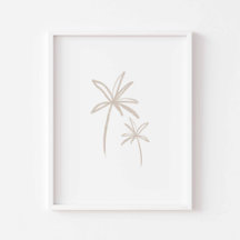 Waterverf Boho minimalistische palmboom poster