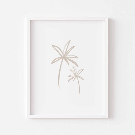 Waterverf Boho minimalistische palmboom poster