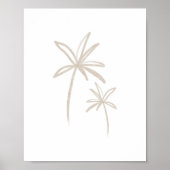 Waterverf Boho minimalistische palmboom poster (Voorkant)