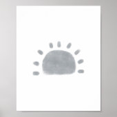 Waterverf Boho minimalistische zon poster (Voorkant)