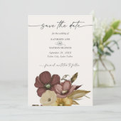 Waterverf Boho Neutraal Trouwen Save the Date Kaart (Staand voorkant)