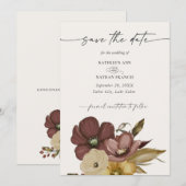 Waterverf Boho Neutraal Trouwen Save the Date Kaart (Voorkant / Achterkant)