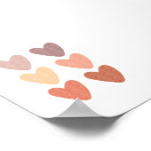 Waterverf Boho Neutral Hearts Print (Hoek)
