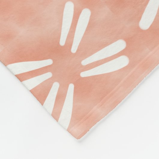 Waterverf Boho Neutrale Stripe Print Fleece Deken (Hoek)