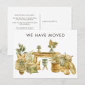 Waterverf Boho - Nieuwe adreswijziging Aankondigin Aankondigingskaart (Voorkant / Achterkant)
