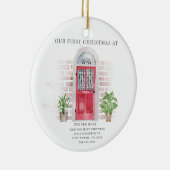 Waterverf Boho ons nieuwe thuiskerstfeest Keramisch Ornament (Rechts)