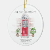Waterverf Boho ons nieuwe thuiskerstfeest Keramisch Ornament (Links)
