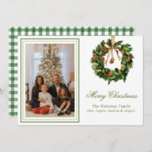 Waterverf Boho OrangeSlice krans Kerstfoto