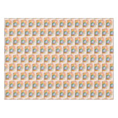 Waterverf Boho Oranje Camera & Flowers Patroon Tafelkleed (Voorkant (Horizontaal))