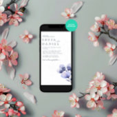 Waterverf Boho Paarse Bloemen Winterbruiloft Kaart