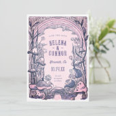 Waterverf Boho Paddenstoelen Paarse Retro Save The Date (Staand voorkant)