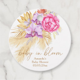 Waterverf Boho Pampas Grass - Baby shower Bedankjes Labels