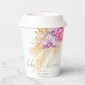 Waterverf Boho Pampas Grass - Baby shower Papieren Bekers (Achterkant)