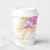 Waterverf Boho Pampas Grass - Baby shower Papieren Bekers (Voorkant)