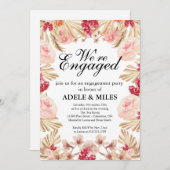 Waterverf Boho Pampas Grass Engagement Party Kaart (Voorkant / Achterkant)