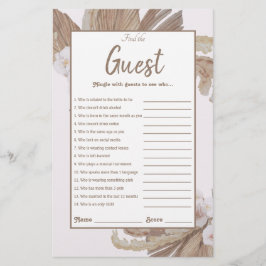 Waterverf Boho Pampas Grass Vrijgezellenfeest Game