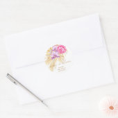 Waterverf boho pampasgras - Babyborrel Ronde Sticker (Envelop)