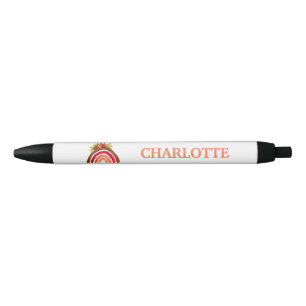 Waterverf Boho Pastel Bloemen Meisje Rainbow Zwarte Inkt Pen
