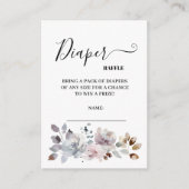 Waterverf Boho Pastel Blooms Floral Diaper Raffle Informatiekaartje (Voorkant)