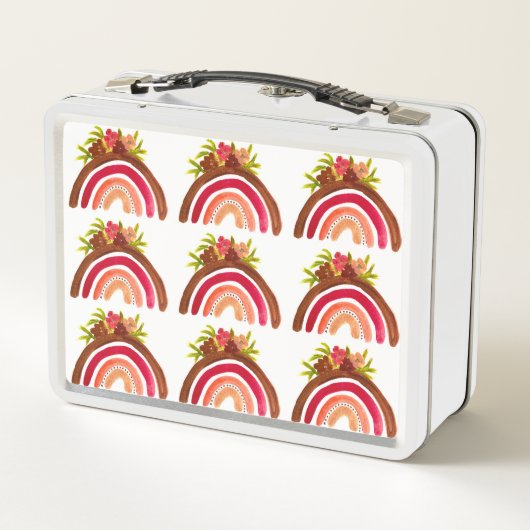 Waterverf Boho Pastel Kinder Meisje Bloemen Regenb (Achterkant)