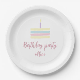 Waterverf boho pastel roze Birthday Party Papieren Bordje