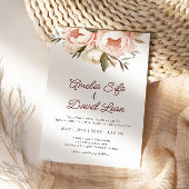 Waterverf Boho Peonies Floral Wedding Kaart