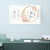 Waterverf Boho Pink Baby shower Spandoek (Beurs)