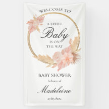 Waterverf Boho Pink Baby shower