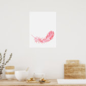 Waterverf Boho Pink Feather Print (Keuken)