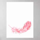 Waterverf Boho Pink Feather Print (Voorkant)