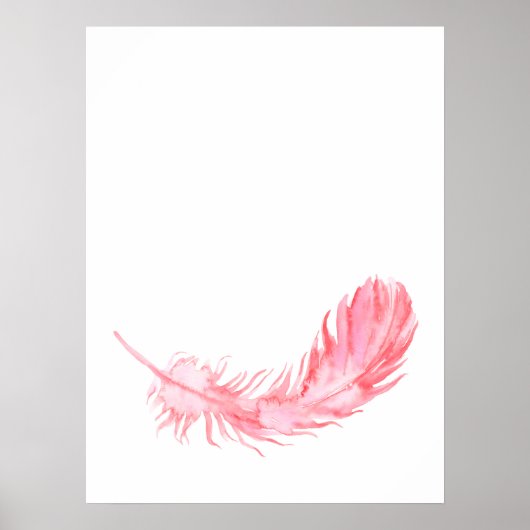 Waterverf Boho Pink Feather Print (Voorkant)