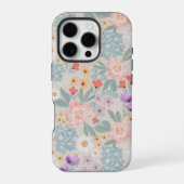 Waterverf Boho Pink Floral iPhone Hoesje (Achterkant)
