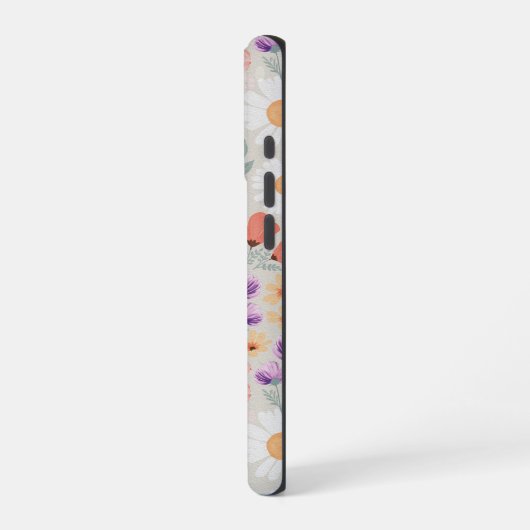 Waterverf Boho Pink Floral iPhone Hoesje (Linkerkant)