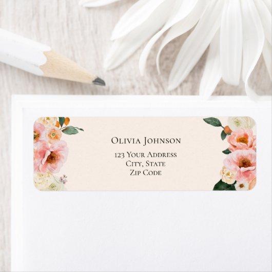 Waterverf Boho Pink Floral Vrijgezellenfeest Etiket (Insitu)